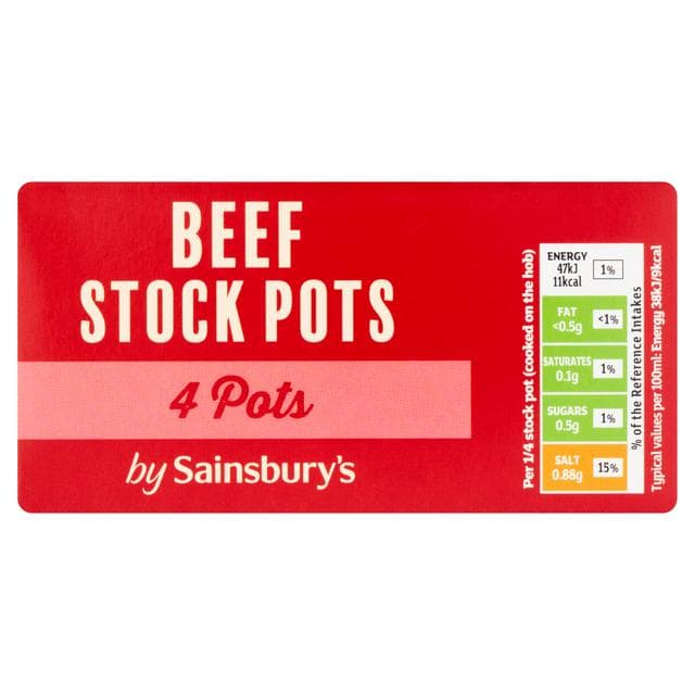 Sainsbury's Beef Stock Pots x4 112g - gallery image 1