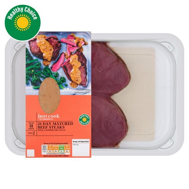 Sainsbury's Just Cook Beef Steaks with Peppercorn 370g - gallery image 1