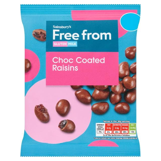 Sainsbury's Free From Choc Coated Raisins 120g - gallery image 1