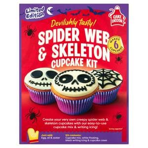 Cake Décor 232g Spider Web & Skeleton Cupcake Kit, Limited Edition