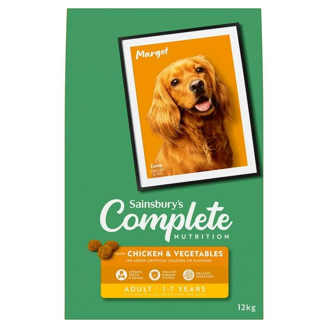 Sainsbury's 12kg Complete Nutrition Adult 1 - 7 Years with Chicken & Vegetables - gallery image 1