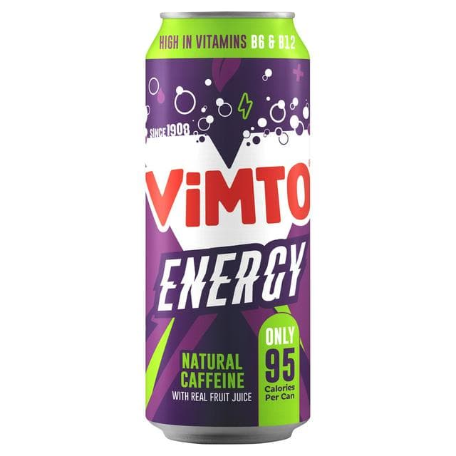Vimto Energy 500ml Natural Caffeine with Real Fruit Juice Can - gallery image 1