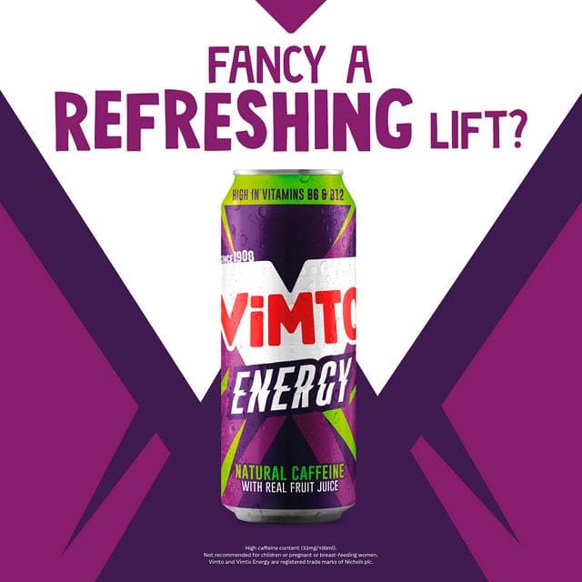 Vimto Energy 500ml Natural Caffeine with Real Fruit Juice Can - gallery image 2