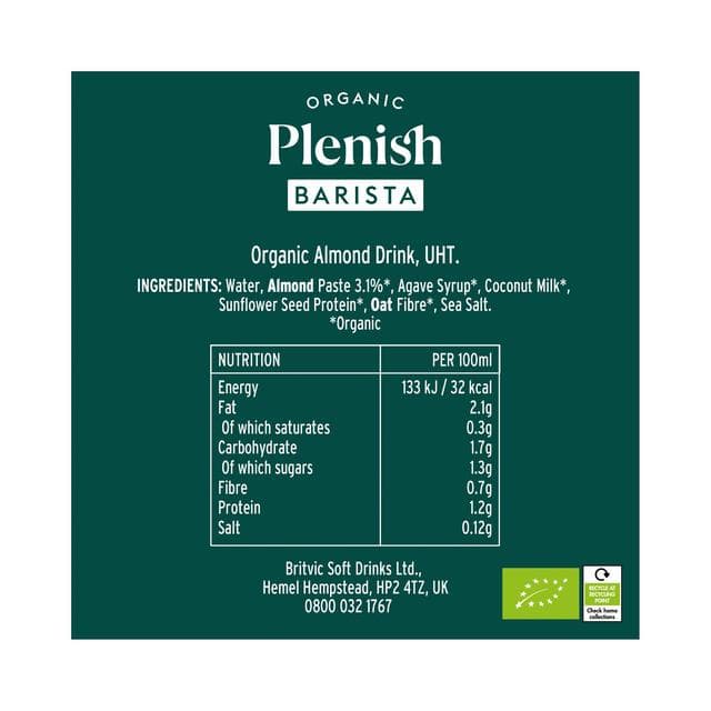 Plenish 1L Long Life Dairy Free Organic Barista Almond Drink - gallery image 3