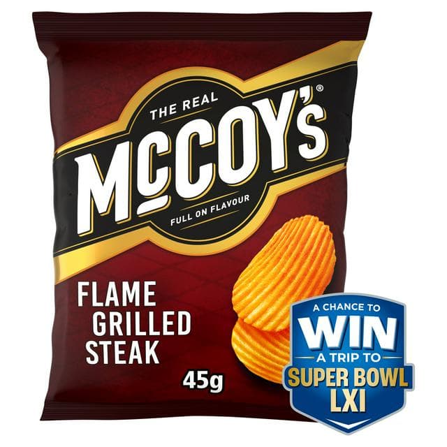 McCoy's Steak Flavour Flame Grilled Potato Crisps 45g - gallery image 1