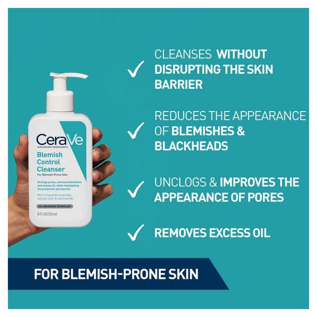 CeraVe Blemish Control Face Cleanser with 2% Salicylic Acid & Niacinamide 236ml - gallery image 4