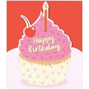 Sainsbury’s Die cut Birthday Cupcake Greeting Card Design