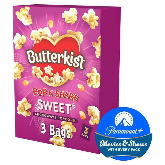 Butterkist Sweet Microwave Popcorn x3 60g - gallery image 1