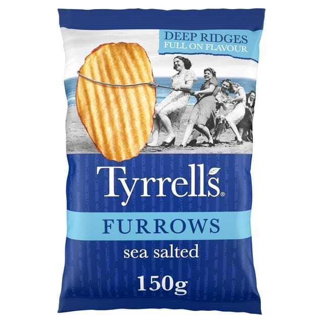 Tyrrells Furrows Sea Salted Sharing Crisps 150g - gallery image 1