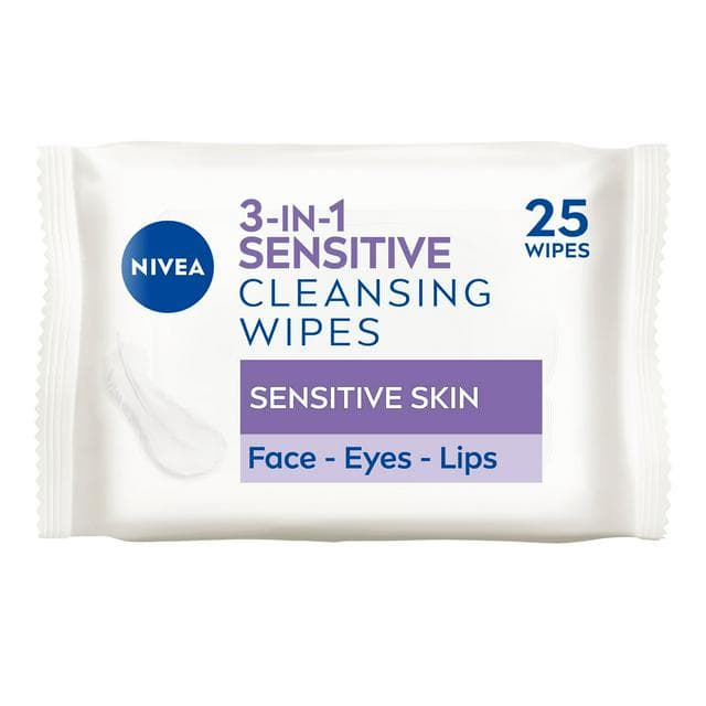 Nivea Biodegradable Cleansing Face Wipes Sensitive Skin Pack x25 - gallery image 1