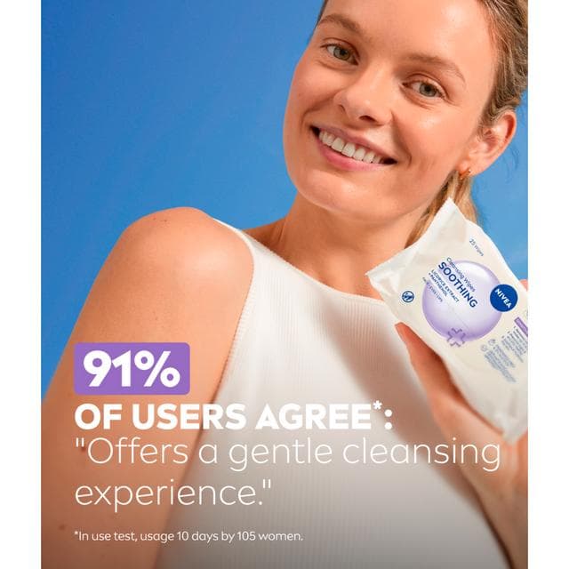 Nivea Biodegradable Cleansing Face Wipes Sensitive Skin Pack x25 - gallery image 6