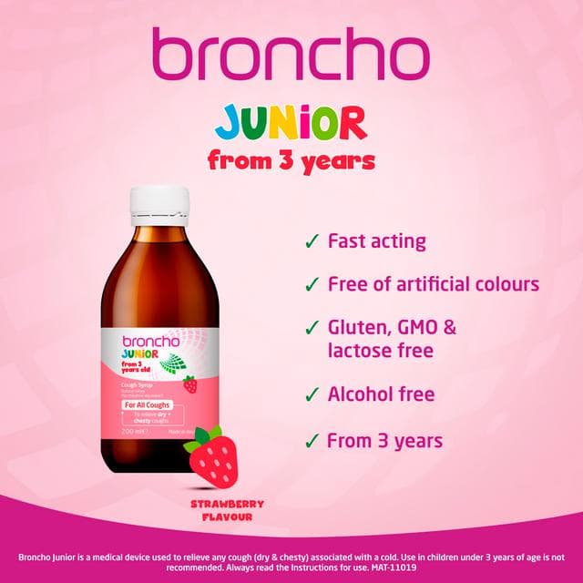 Bronchostop Junior Childrens Cough Syrup For Kids Aged 3+ 200ml - gallery image 2