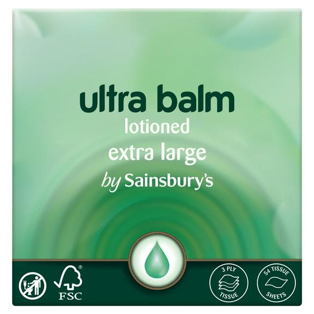 Sainsbury's Ultra Balm Lotioned 3 Ply Tissue Sheets x54 - gallery image 1