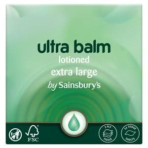 Sainsbury's Ultra Balm Lotioned 3 Ply Tissue Sheets x54