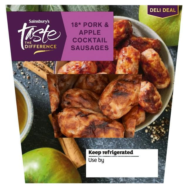 Sainsbury's Pork & Apple Cocktail Sausages, Taste the Difference x18 198g - gallery image 1