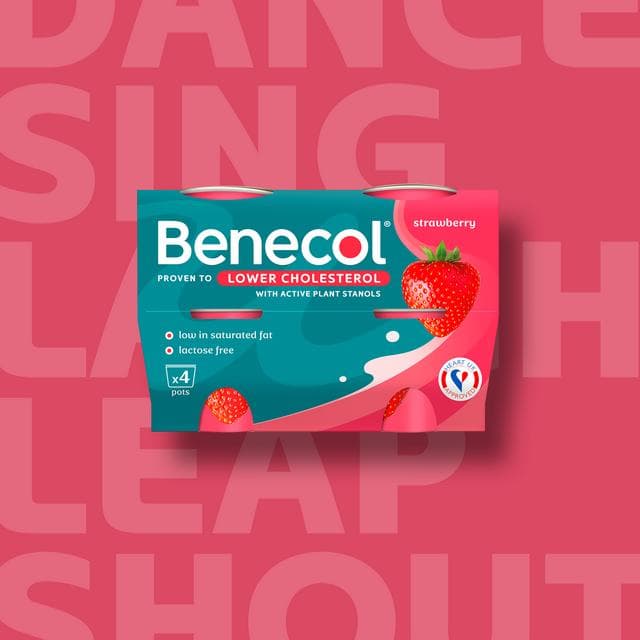 Benecol Strawberry Yogurt 4x115g - gallery image 4