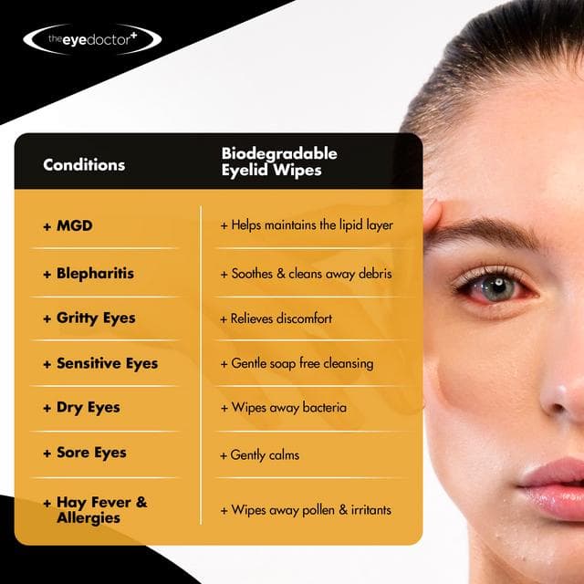 The Eye Doctor Biodegradable Eyelid Wipes x20 - gallery image 2