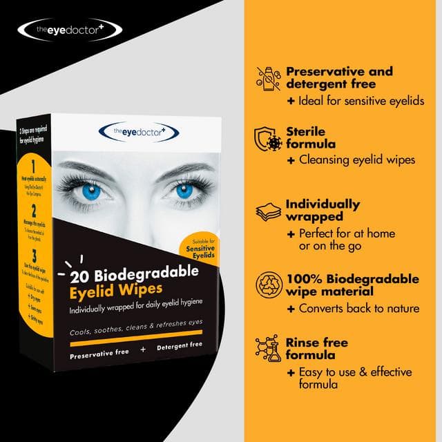 The Eye Doctor Biodegradable Eyelid Wipes x20 - gallery image 4
