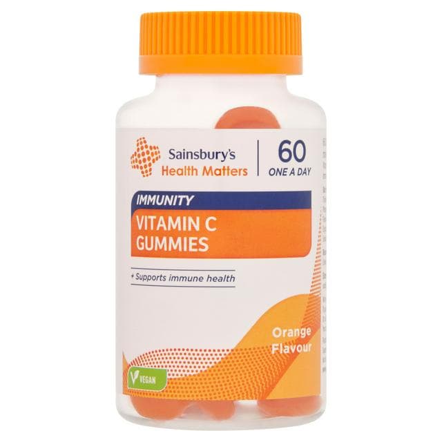 Sainsbury's Health Matters Orange Flavour Immunity Vitamin C Gummies One a Day x60 - gallery image 1