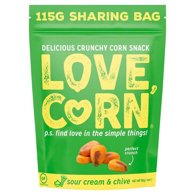 Love Corn Sour Cream & Chive Flavour Delicious Crunchy Corn 115g - gallery image 1