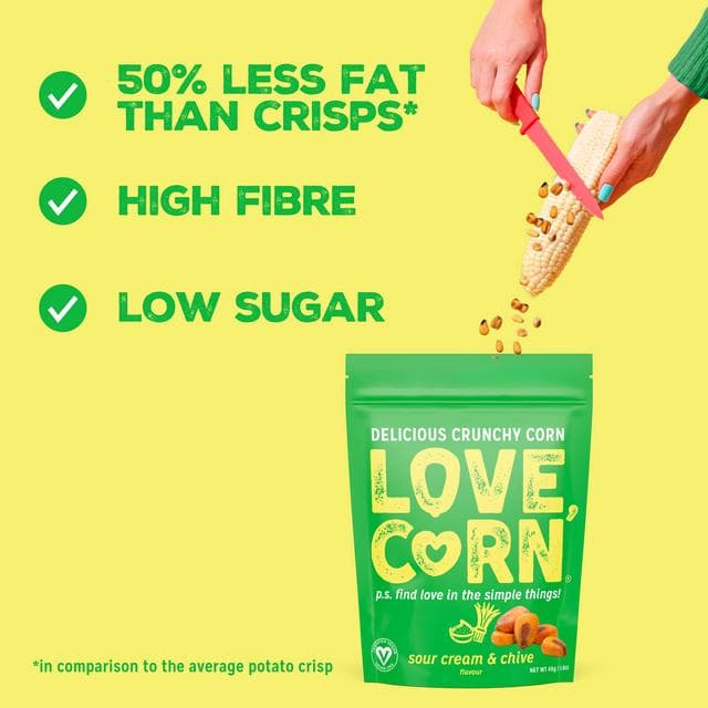 Love Corn Sour Cream & Chive Flavour Delicious Crunchy Corn 115g - gallery image 2