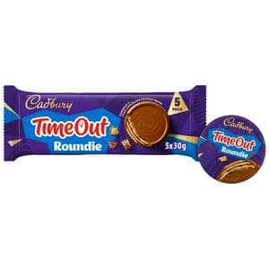 Cadbury Timeout 5 x 30g Roundie Milk Chocolate Multipack Wafer Biscuit Bars