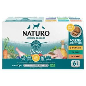Naturo Natural Dog Food with Rice Senior 8+ Years 6x400g