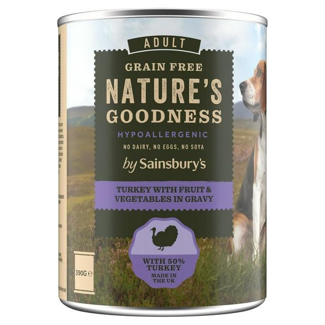 Sainsbury's Adult Nature's Goodness Turkey with Fruit & Vegetables in Gravy Wet Dog Food 390g - gallery image 1