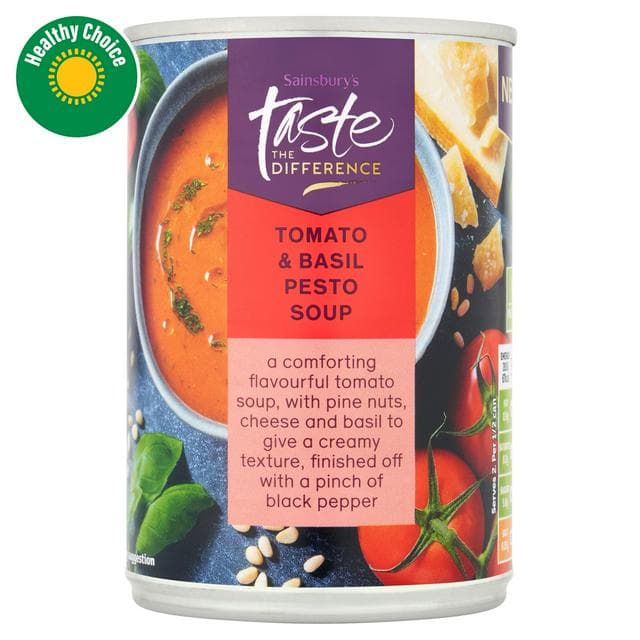 Sainsbury's Tomato & Basil Pesto Soup, Taste the Difference 380g - gallery image 1