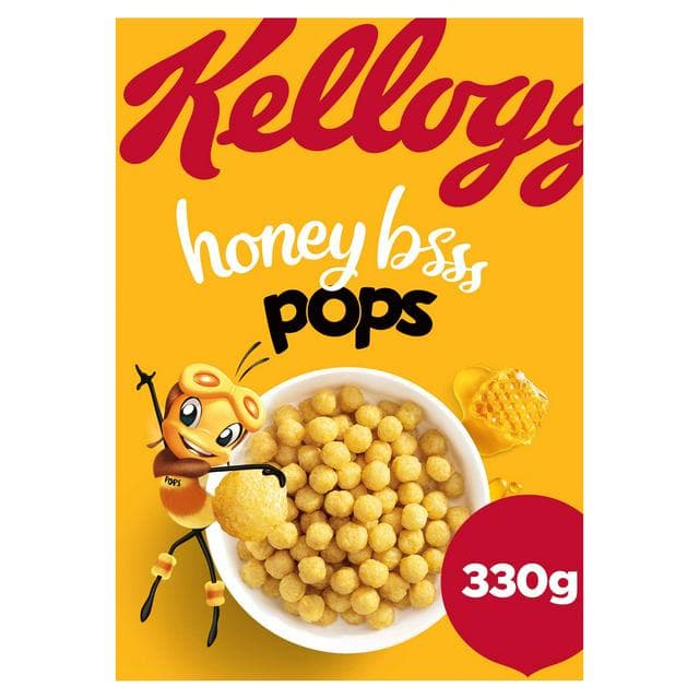 Kellogg's Honey Pops Breakfast Cereal 330g - gallery image 1
