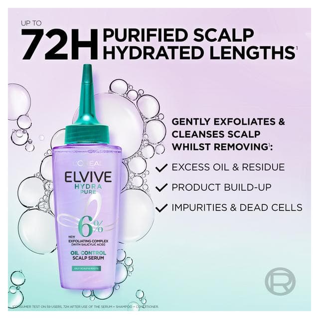 L'Oréal Paris Elvive Hydra Pure Exfoliating Pre Shampoo Scalp Serum for Oily Scalp & Roots 102ml - gallery image 2