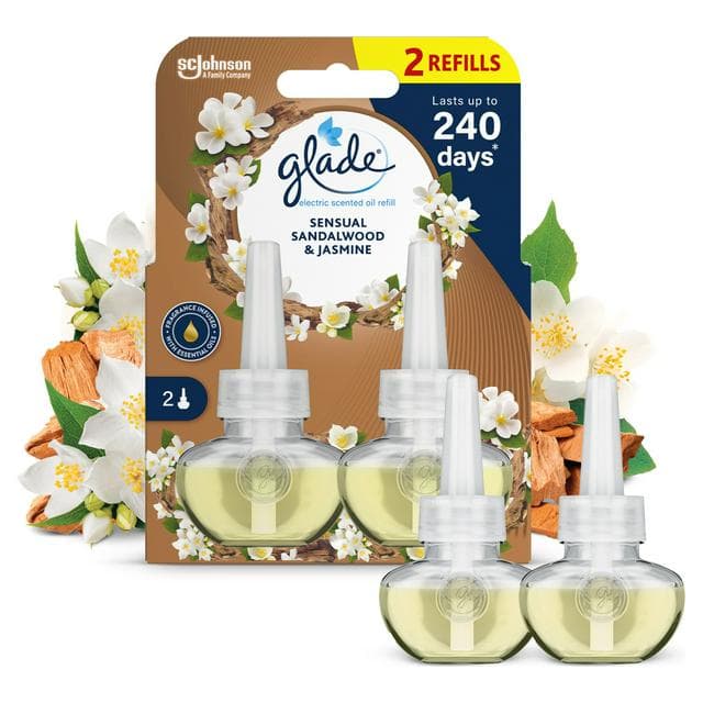 Glade Electric Scented Plug In Twin Refill Sandalwood & Jasmine 2x20ml - gallery image 1