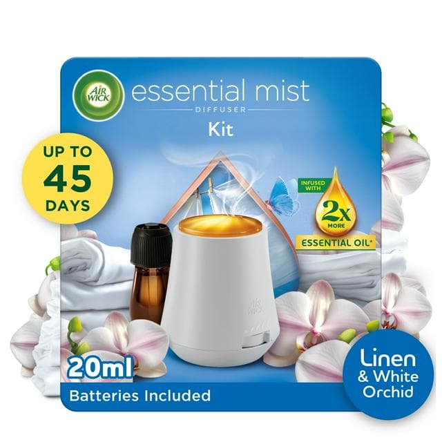 Air Wick Essential Mist Linen & Petals Kit Air Freshener 20ml - gallery image 1