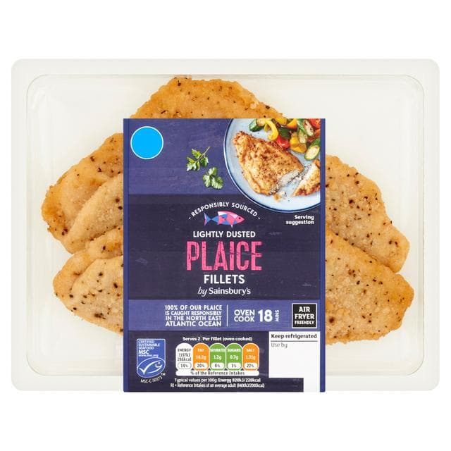 Sainsbury's Lightly Dusted MSC Plaice Fillets x2 265g - gallery image 1