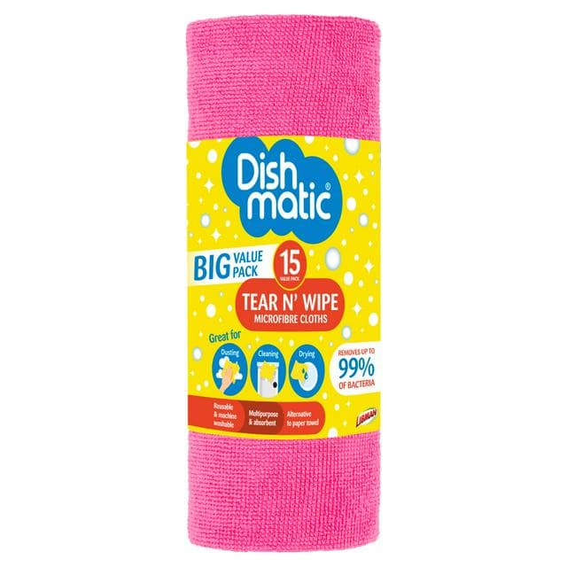 Dishmatic Microfibre Tear N Wipe 15 Rol - gallery image 1