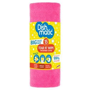Dishmatic Microfibre Tear N Wipe 15 Rol