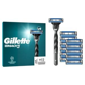 Gillette Mach3 Razor & 12 Blades for Men