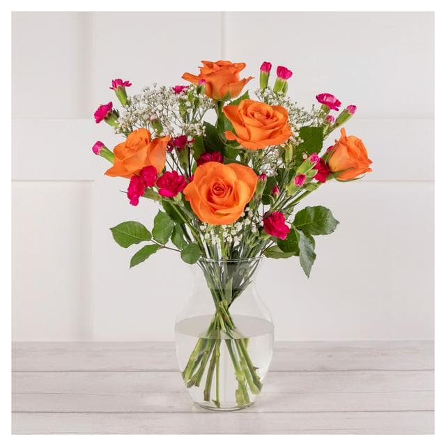 Rose & Spray Carnation Posy - gallery image 1