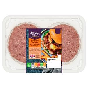 Sainsbury's 2 x Hickory Smoked Beef Brisket Burgers, Taste the Difference 340g