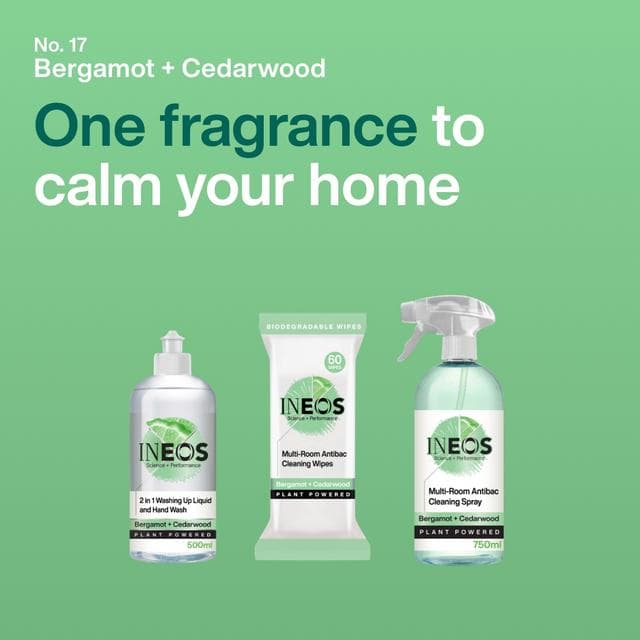 Ineos Antibac Multi-Room Surface Cleaner Spray Bergamot + Cedarwood 750ml - gallery image 3