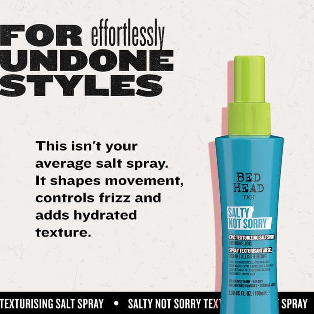 Bed Head by TIGI Salty Not Sorry Epic Texturizing Salt Spray 100ml - gallery image 4