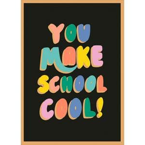 Sainsbury's You Make School Cool Colourful Text Teacher Thank You Greeting Card