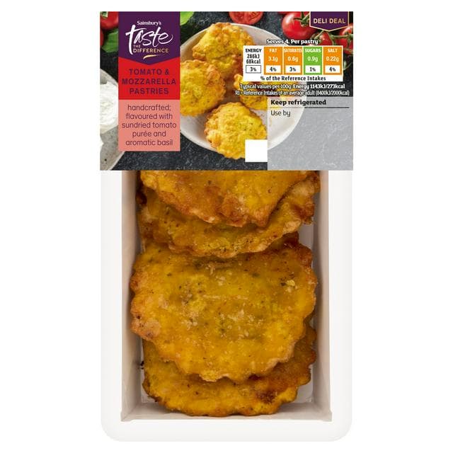 Sainsbury's Tomato & Mozzarella Pastries, Limited Edition, Taste the Difference 100g - gallery image 1