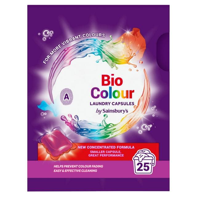 Sainsbury's Bio Colour Laundry Capsules 25 Washes - gallery image 1