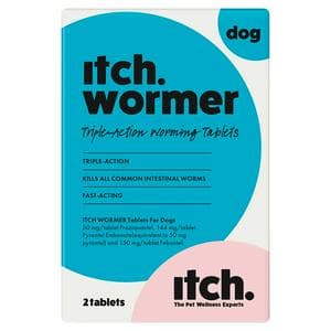 Itch Wormer Dog Worm Tablet Treatment Pack x2