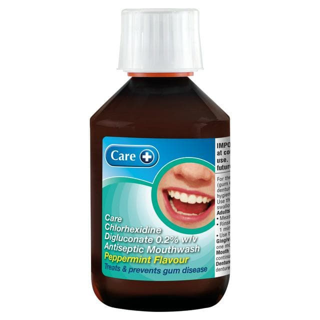Care + Chlorhexidine Digluconate 0.2% WV Peppermint Flavour Antiseptic Mouthwash 300ml - gallery image 1