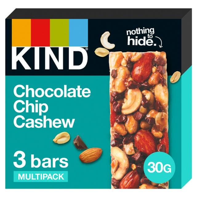 Kind Chocolate Chip Cashew Cereal Bars Multipack 3x30g - gallery image 1