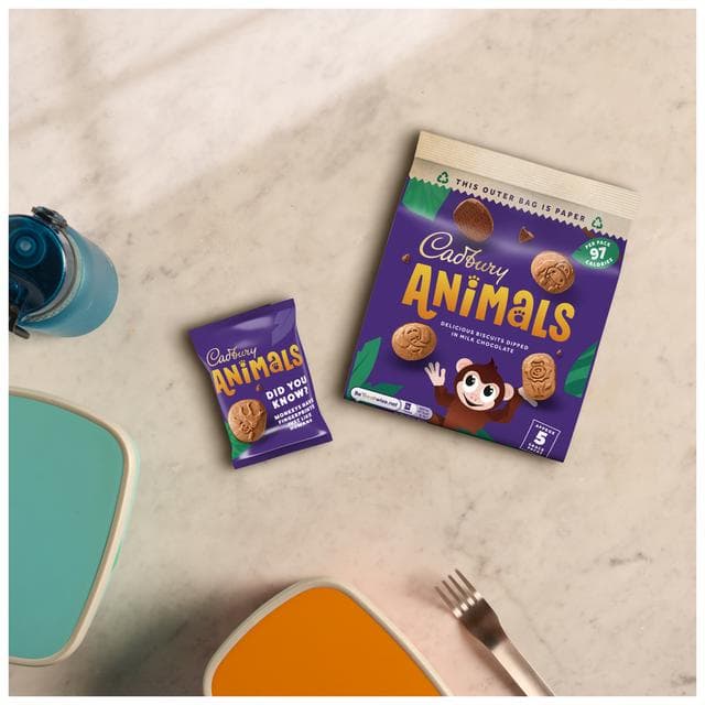 Cadbury Animals 5 x 19.9g Multipack Mini Chocolate Biscuits - gallery image 2