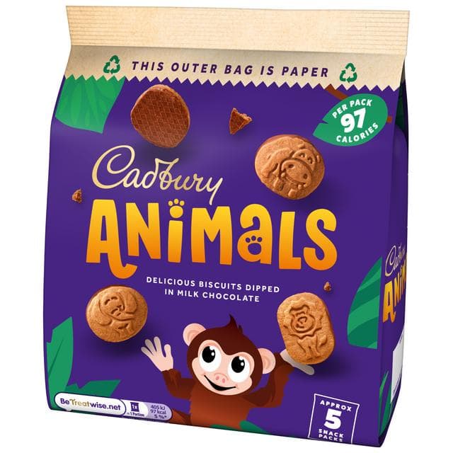 Cadbury Animals 5 x 19.9g Multipack Mini Chocolate Biscuits - gallery image 3