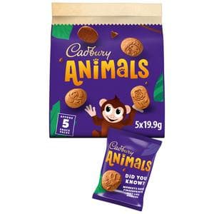 Cadbury Animals 5 x 19.9g Multipack Mini Chocolate Biscuits